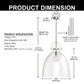 18 in. 1-Light Modern Industrial Pendant Light with Clear Glass Shade, Brushed Nickel for Kitchen Island and Dining Room