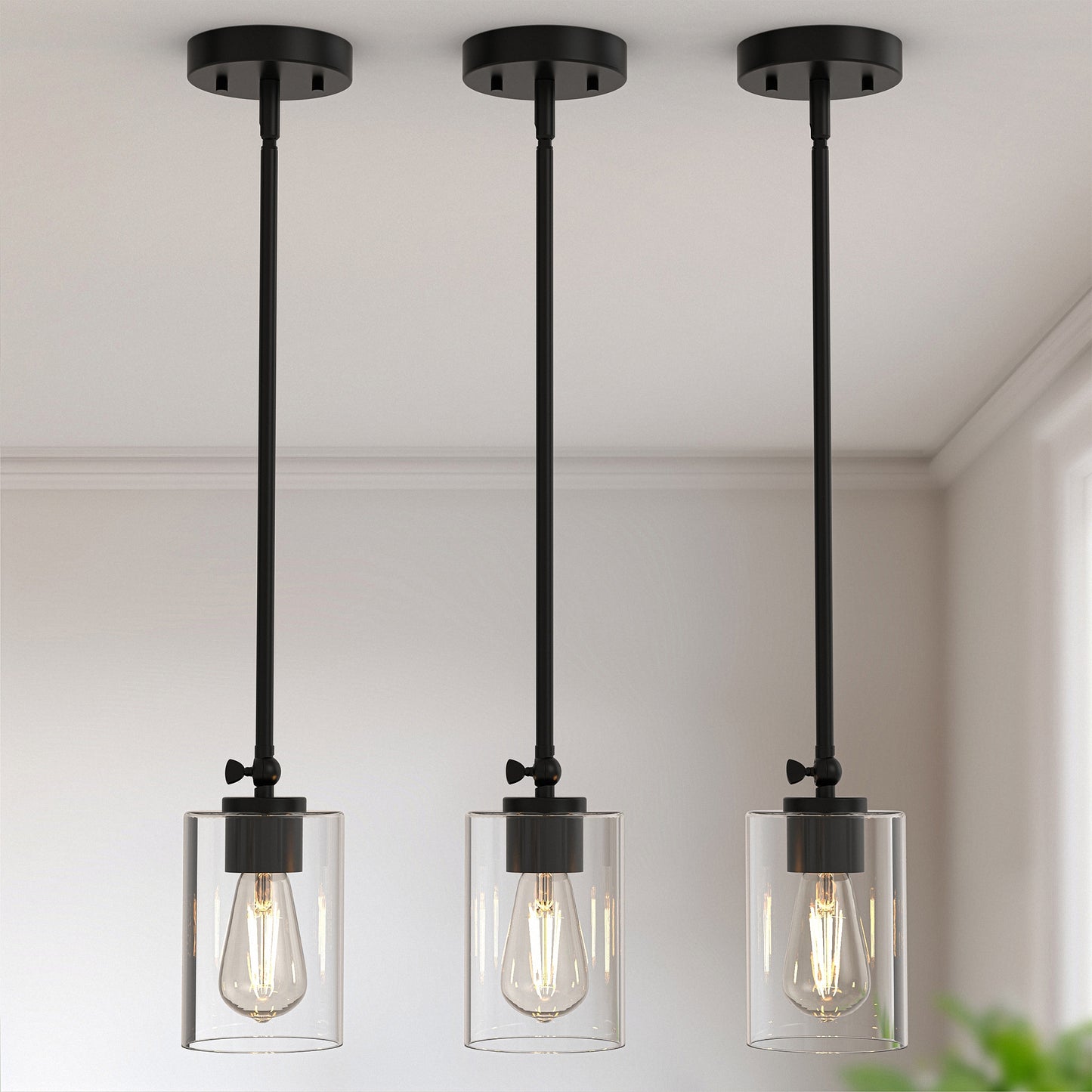 YANSUN 1-Light Black Pendant Light Accessories Fixture for Pendant Light