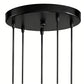 YANSUN 5-Light Modern Matte Black Pendant Light with Clear Glass Shade Traditional E26 Ceiling Light Fixture for Kitchen