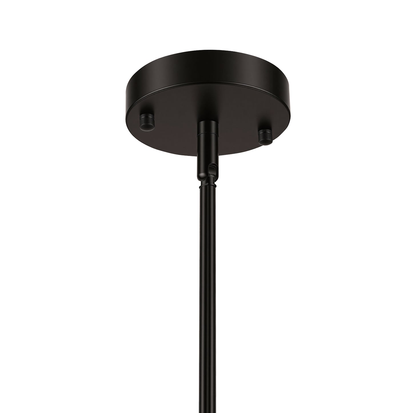 YANSUN 60 Watts 2-Pack 1-Light Matte Black Modern Pendant Light with Diamond Ripple Glass Shade and No Bulb Included