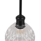 YANSUN 60 Watts 2-Pack 1-Light Matte Black Modern Pendant Light with Diamond Ripple Glass Shade and No Bulb Included