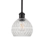 YANSUN 60 Watts 2-Pack 1-Light Matte Black Modern Pendant Light with Diamond Ripple Glass Shade and No Bulb Included