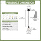 YANSUN 60 Watts 2-Pack 1-Light Matte Black Modern Pendant Light with Diamond Ripple Glass Shade and No Bulb Included