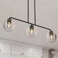 YANSUN 3-Light Island Pendant Light Fixture, Black, E26, No Bulbs, No Glass