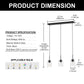 YANSUN 3-Light Black Metal Island Chandelier, E26 Socket, Hardware-Only Pendant Light, Modern Hanging Light for Kitchen, Dining Room
