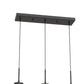 3-Light Cluster Kitchen Island Pendant Light with Matte Black Finish and Glass Shades for Dining Room No Bulbs Included