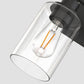 YANSUN 13.4 in. 2 Light Matte Black Vanity Light with Clear Cylinder Glass Shades for Industrial Bathroom Design