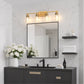 YANSUN 31.5 in. 4-Light Industrial Vintage Vanity Light, Copper Finish, Clear Glass Cylinder Shades, E26 Socket, Modern Bathroom Wall Light