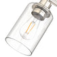 YANSUN 32 in. 4 Light Brushed Nickel Vanity Light with Clear Glass Cylinder Shades for Bathroom or Dressing Area