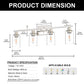 YANSUN 32 in. 4 Light Brushed Nickel Vanity Light with Clear Glass Cylinder Shades for Bathroom or Dressing Area