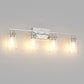 YANSUN 32 in. 4 Light Brushed Nickel Vanity Light with Clear Glass Cylinder Shades for Bathroom or Dressing Area