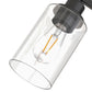 YANSUN 35.4 in. 5 Light Matte Black Vanity Light with Clear Cylinder Glass Shades for Industrial Bathroom Use