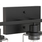 YANSUN 35.4 in. 5 Light Matte Black Vanity Light with Clear Cylinder Glass Shades for Industrial Bathroom Use