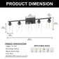 YANSUN 35.4 in. 5 Light Matte Black Vanity Light with Clear Cylinder Glass Shades for Industrial Bathroom Use