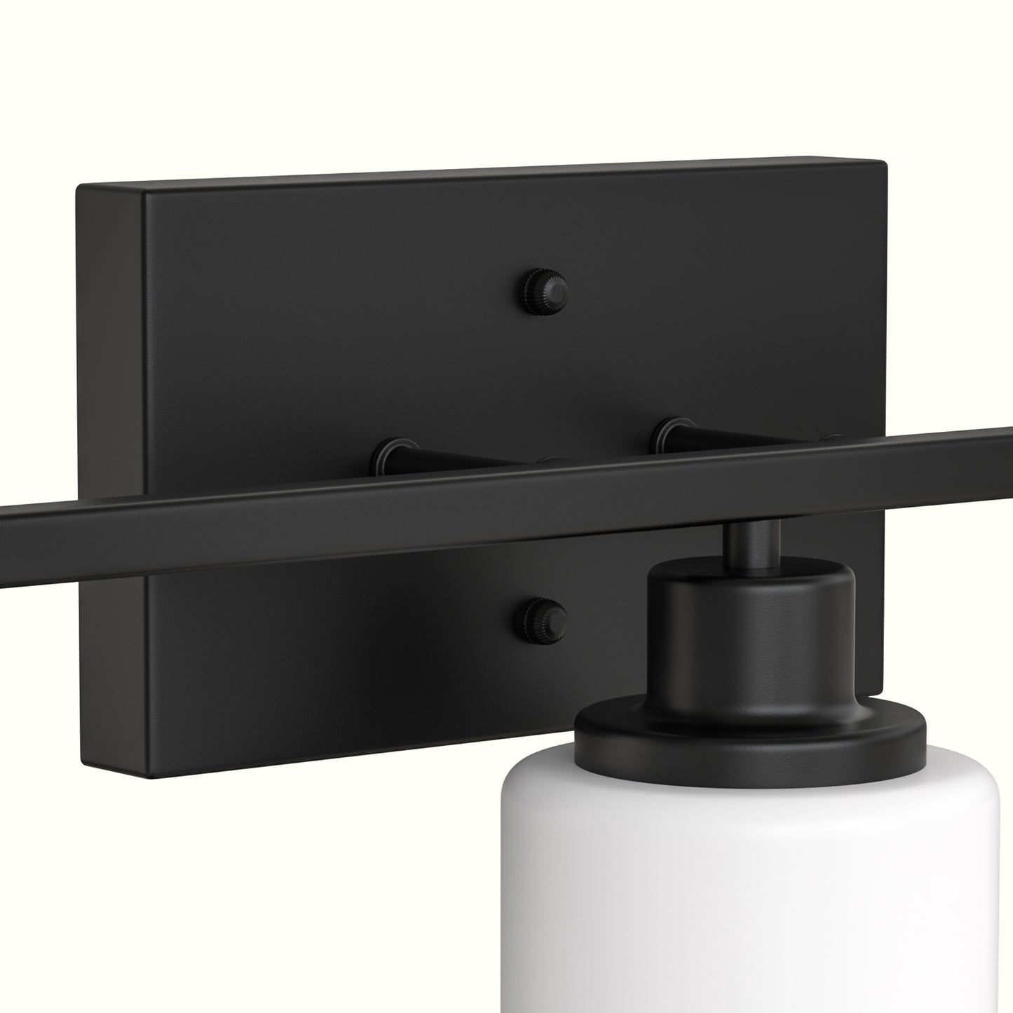 YANSUN 24 in. 3 Light Matte Black Vanity Light with Frosted Cylinder Glass Shades for Industrial Bathroom Design