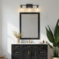 YANSUN 24 in. 3 Light Matte Black Vanity Light with Clear Square Glass Shades for Industrial Bathroom Decor