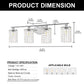 YANSUN 4-Light Bathroom Vanity Mirror Light, Nickel Crystal Finish, E12 Socket, Modern Vanity Lighting for Bedroom, Hallway