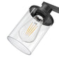 YANSUN 4-Light Black Vanity Fixture with Transparent Cylindrical Glass Shades E26 Bulb Not Included