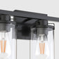 18 in. 3-Light Black Vanity Light with Clear Glass Shades for Budget Bathrooms