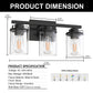 18 in. 3-Light Black Vanity Light with Clear Glass Shades for Budget Bathrooms