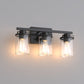 18 in. 3-Light Black Vanity Light with Clear Glass Shades for Budget Bathrooms