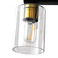 24 in. 4-Light Black Gold Vanity Light with Clear Glass Shades for Bathrooms