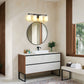 24 in. 4-Light Bathroom Vanity Light with Frosted Glass and Black Iron Frame