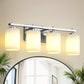 24 in. 4-Light Bathroom Vanity Light with Frosted Glass and Nickel Iron Frame