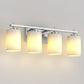 24 in. 4-Light Bathroom Vanity Light with Frosted Glass and Nickel Iron Frame