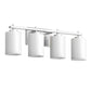 24 in. 4-Light Bathroom Vanity Light with Frosted Glass and Nickel Iron Frame