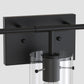 YANSUN 26 in. 4-Light Matte Black Glass Bathroom Vanity Light Fixture KD Structure E26 ETL Certified