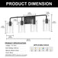 YANSUN 26 in. 4-Light Matte Black Glass Bathroom Vanity Light Fixture KD Structure E26 ETL Certified