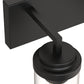 YANSUN 3-Light Vanity Mirror Light with Cylinder Glass Shades, Matte Black Finish, 21.7-Inch Length, Clear Glass Design