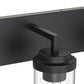 YANSUN 3-Light Vanity Mirror Light with Cylinder Glass Shades, Matte Black Finish, 21.7-Inch Length, Clear Glass Design