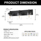 YANSUN 3-Light Vanity Mirror Light with Cylinder Glass Shades, Matte Black Finish, 21.7-Inch Length, Clear Glass Design