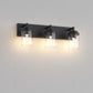 YANSUN 3-Light Vanity Mirror Light with Cylinder Glass Shades, Matte Black Finish, 21.7-Inch Length, Clear Glass Design