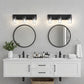 YANSUN 3-Light Vanity Mirror Light with Cylinder Glass Shades, Matte Black Finish, 21.7-Inch Length, Clear Glass Design