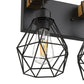 YANSUN 3-Light Vanity Mirror Light with Diamond Cage Design, Matte Black Finish, Industrial Style, 20.9-Inch Length