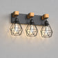 YANSUN 3-Light Vanity Mirror Light with Diamond Cage Design, Matte Black Finish, Industrial Style, 20.9-Inch Length