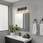 YANSUN 3-Light Vanity Mirror Light with Diamond Cage Design, Matte Black Finish, Industrial Style, 20.9-Inch Length