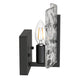 YANSUN 2-Pack 6.3 in. 1-Light Matte Black Traditional Indoor Wall Sconce with Water Ripple Glass Shade, E12 Base for Bedroom