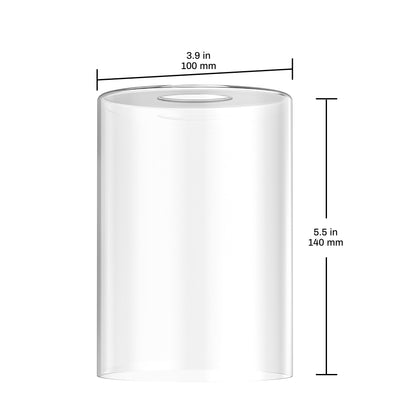 YANSUN 5.5 in. H Clear Glass Round Lamp Shade Replacement Cover for Flush Mount Ceiling Light Fixtures