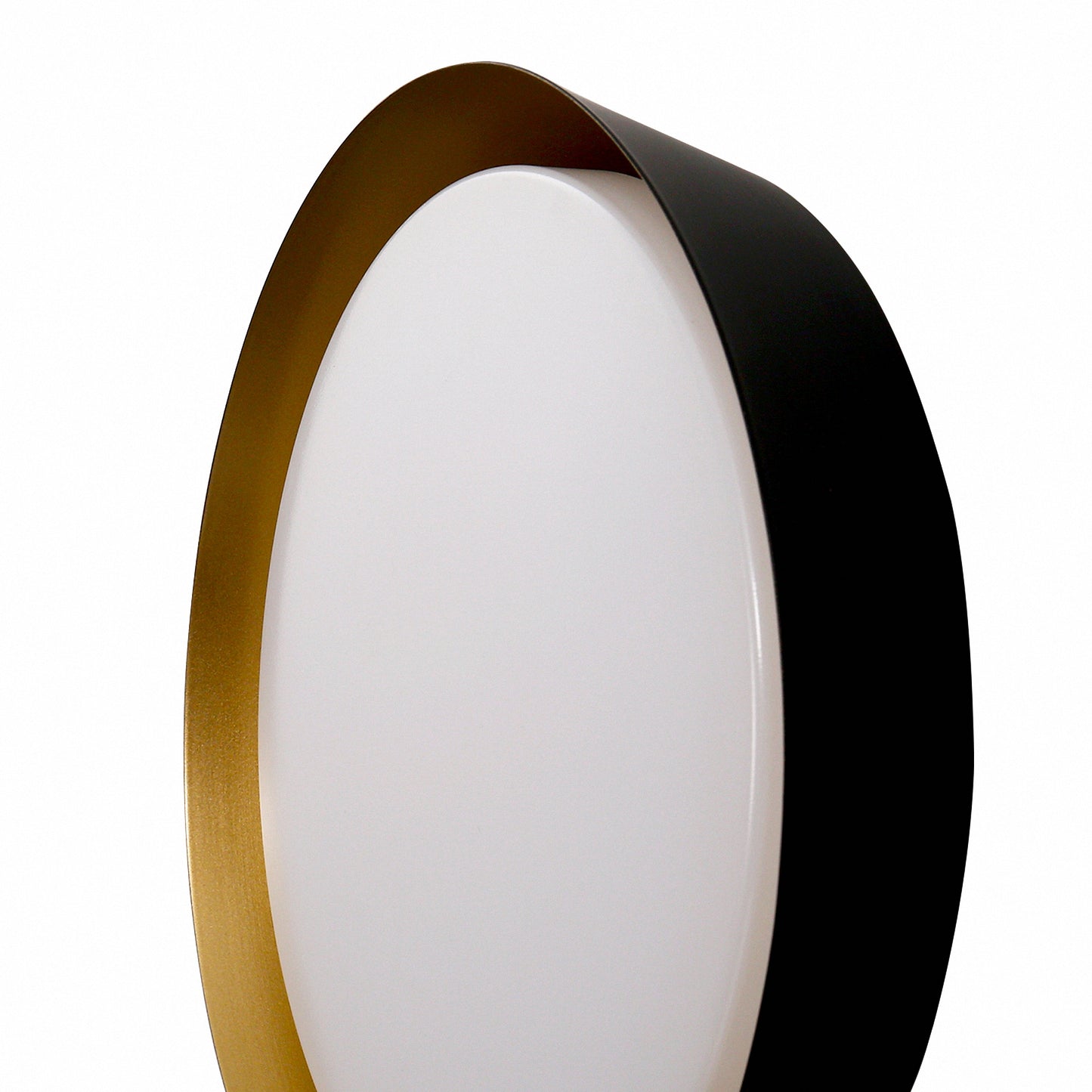 YANSUN 12 in. Black and Gold Dimmable Flush Mount with No Glass Round 1-Pack