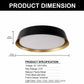 YANSUN 12 in. Black and Gold Dimmable Flush Mount with No Glass Round 1-Pack