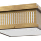 YANSUN 4-Light Square Flush Mount Ceiling Light with Striped Frame, Hand-Brushed Brass Finish, Traditional Elegant Design