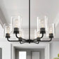 YANSUN 5-Light Black Chandelier Light Fixture with Accessories for Elegant Home Decor??Bulbs and Lampshade not Included????¡ì?o?????¡ì?o?