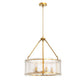 YANSUN 5-Light Chandelier with Pressed Curved Glass Shades Copper Finish E12 Bulb Not Included