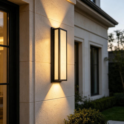 YANSUN 24.8in LED Outdoor Wall Light 30W IP65 Waterproof Marble Resin Sconce 3000K Modern Exterior Fixture