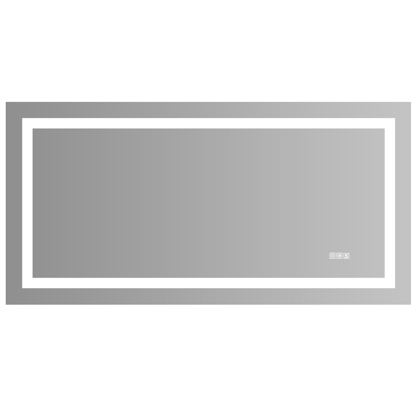 YANSUN 72" x 36" LED Bathroom Mirror with Anti-Fog, Dimmable & Color Changing Light ????¡§??C Modern Frameless Vanity Wall Mirror