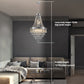 YANSUN 20in. Chrome Crystal Chandelier 11-Light E12 Modern Luxury Ceiling Light for Living Room Dining Room Staircase Adjustable Height